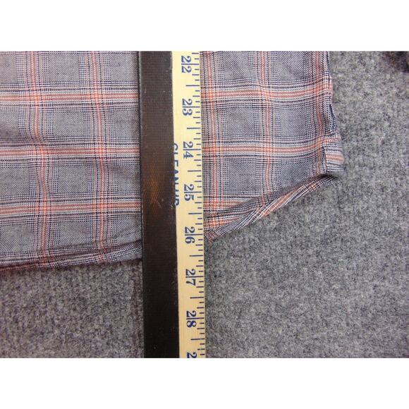 Charles Tyrwhitt Shirt Mens Large Gray‎ Orange Plaid Slim Fit Button Front - Picture 6 of 8